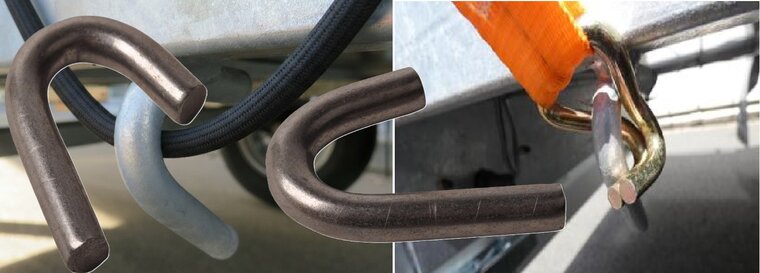 10 mm dik 65 mm lang lasbaar touwhaak&nbsp;- metalen&nbsp;aanhangerhaak - bindhaak - trailerhaak&nbsp; - sjorhaak