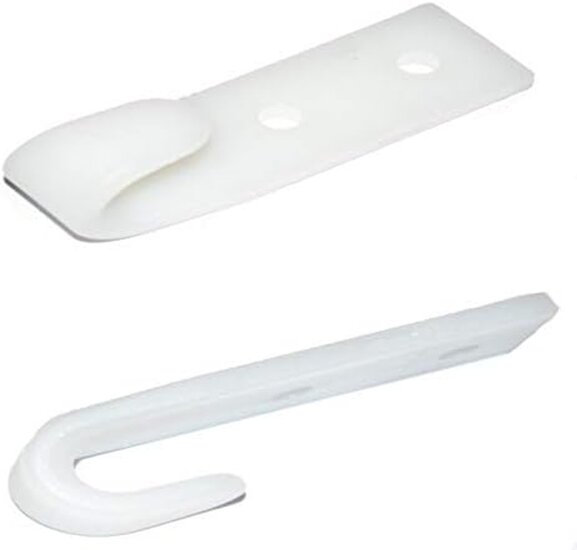 65 x 20 mm wit kunststof nylon&nbsp;touwhaak schroefbevestiging&nbsp;- witte bindhaak voor de aanhanger - sjorhaak - nethaa