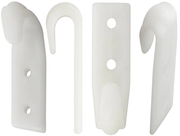 65 x 20 mm wit kunststof nylon&nbsp;touwhaak schroefbevestiging&nbsp;- witte bindhaak voor de aanhanger - sjorhaak - nethaa