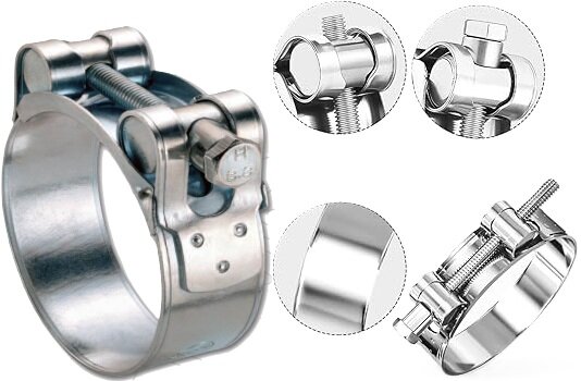 80-85 mm -&nbsp;24 mm breed&nbsp;slangklem - buisklem staal verzinkt - scharnierboutklem - bevestigingsklem - hose clamp - bandklem&nbsp;