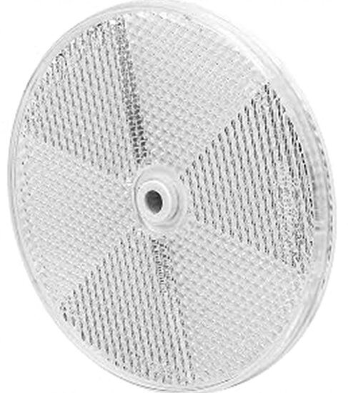 reflector wit 85 mm rond met boutgat 