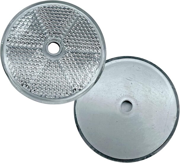 reflector wit 85 mm rond met boutgat 