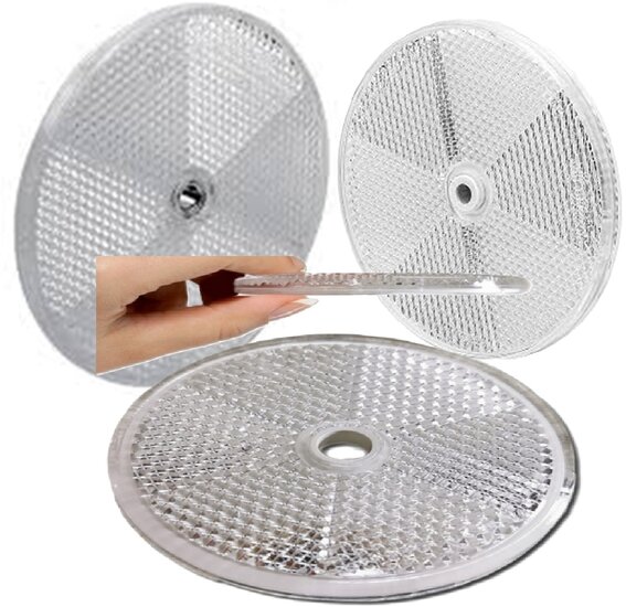 reflector wit 85 mm rond met boutgat 