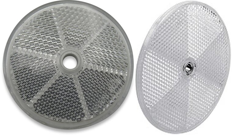 reflector wit 85 mm rond met boutgat 