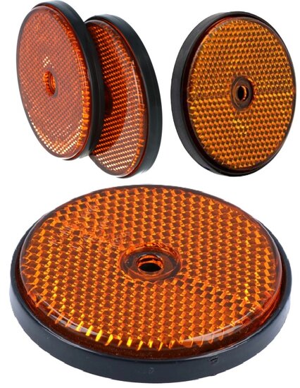 oranje reflector rond 60mm met boutgat 