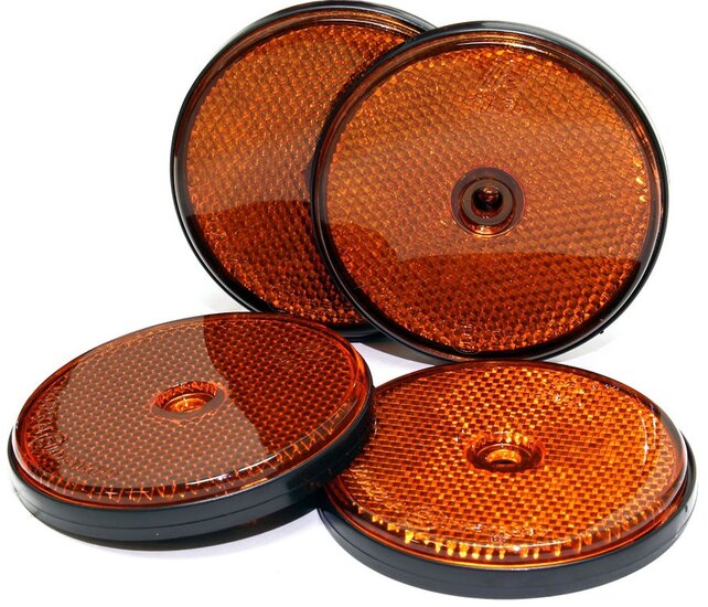 oranje reflector rond 60mm met boutgat 
