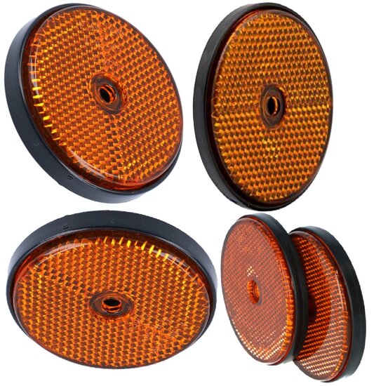 oranje reflector rond 60mm met boutgat 