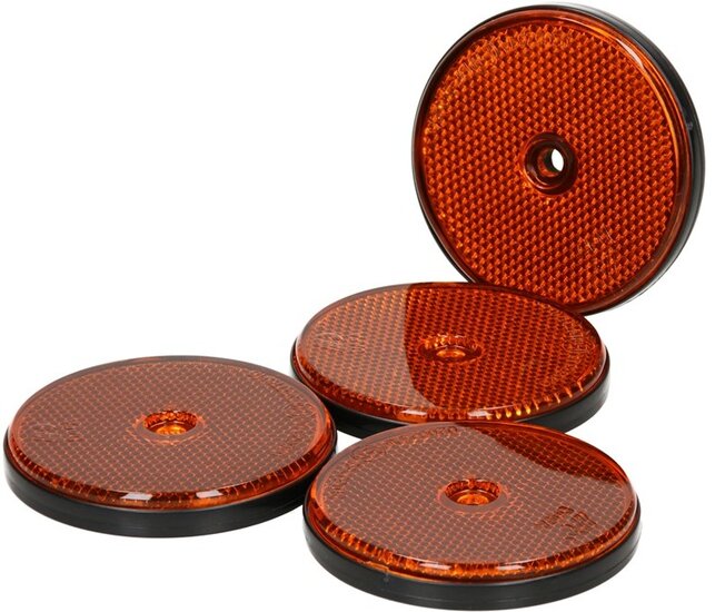 oranje reflector rond 60mm met boutgat 