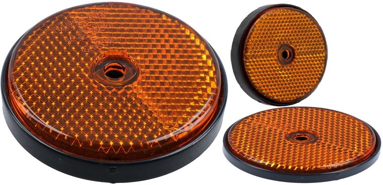oranje reflector rond 60mm met boutgat 