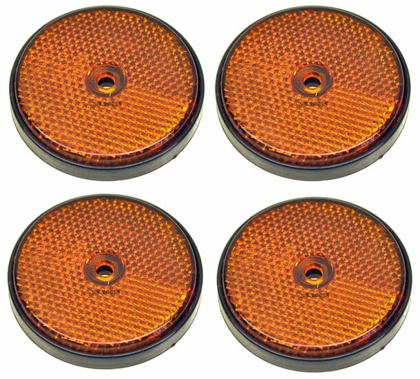 oranje reflector rond 60mm met boutgat 