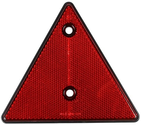 133 x 152 mm driehoek reflector met e11 keurmerk - waarschuwingsdriehoek - reflectordriehoek met boutgaten 