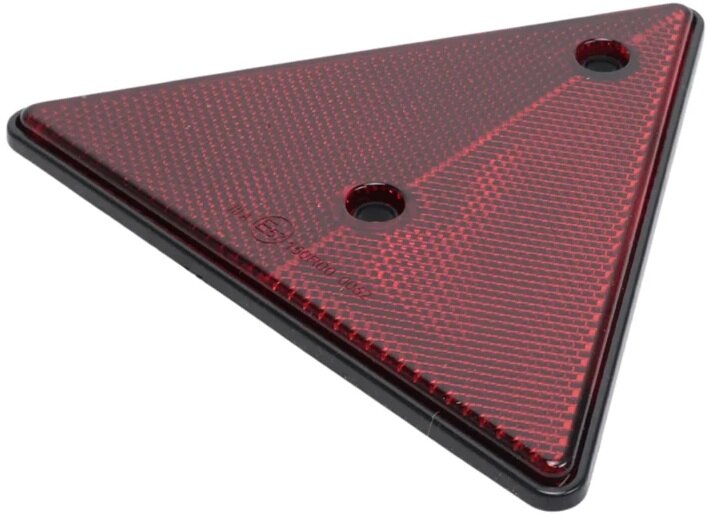 133 x 152 mm driehoek reflector met e11 keurmerk - waarschuwingsdriehoek - reflectordriehoek met boutgaten 