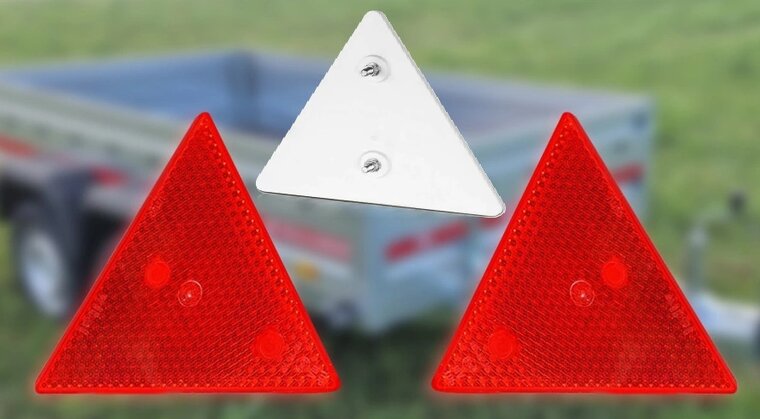 160x140mm reflector driehoek rood - driehoekreflector&nbsp;e9 keurmerk&nbsp;- reflectieplaat - waarschuwing reflector - was