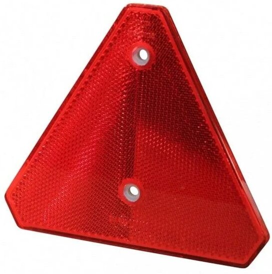 143 x 125 mm driehoek reflector rood -&nbsp;opschroefbare driehoekreflector - aanhangerreflector - reflector met boutverbindi