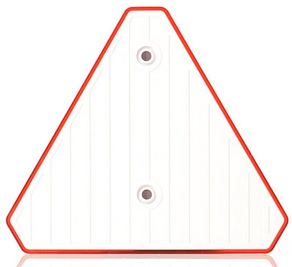 143 x 125 mm driehoek reflector rood -&nbsp;opschroefbare driehoekreflector - aanhangerreflector - reflector met boutverbindi