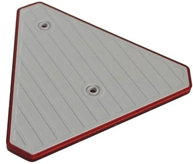 143 x 125 mm driehoek reflector rood -&nbsp;opschroefbare driehoekreflector - aanhangerreflector - reflector met boutverbindi