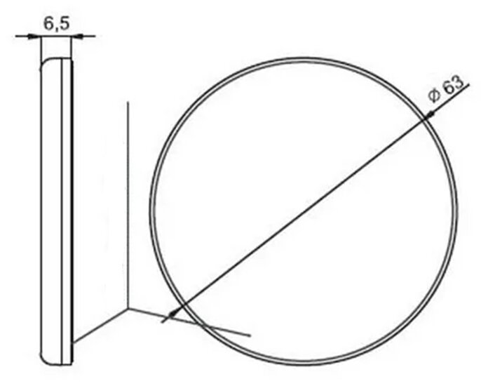 63 mm ronde oranje reflector met e20 keur - amber reflector met boutverbinding - aanhangerreflector voor de zijkant rond