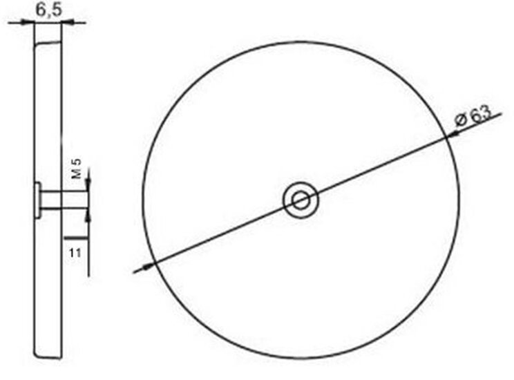 63 mm ronde witte&nbsp;reflector met e20 keur - &nbsp;reflector wit&nbsp;met boutverbinding - aanhangerreflector voor de 