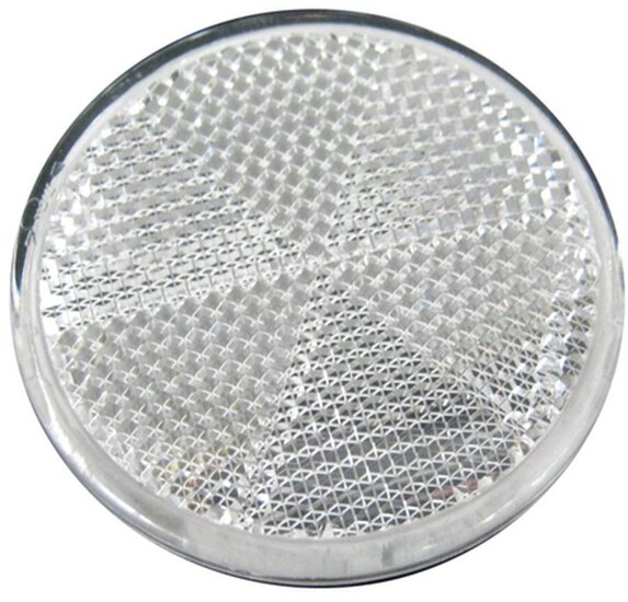 60 mm ronde witte reflector zelfklevend met e 20 keurmerk - reflector rond wit - aanhangerreflector - plakreflector