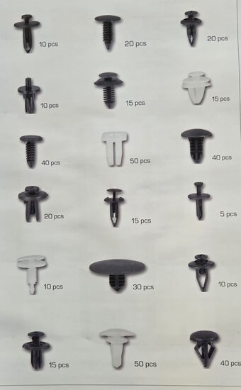 ford interieur 415 delige clip set - autoclips&nbsp;- interieurclips - autoklemmen - bekledingclips asta
