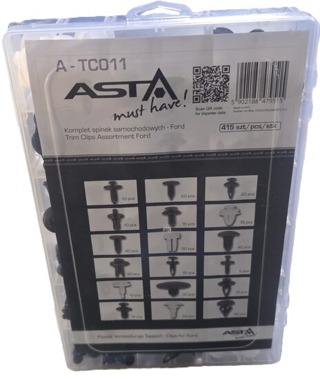ford interieur 415 delige clip set - autoclips&nbsp;- interieurclips - autoklemmen - bekledingclips asta