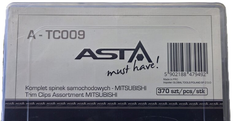 mitsubishi autoclips assortiment 370 delig - deurpaneel clips - interieurclips - bekledingclips&nbsp;- dashbordklemmen