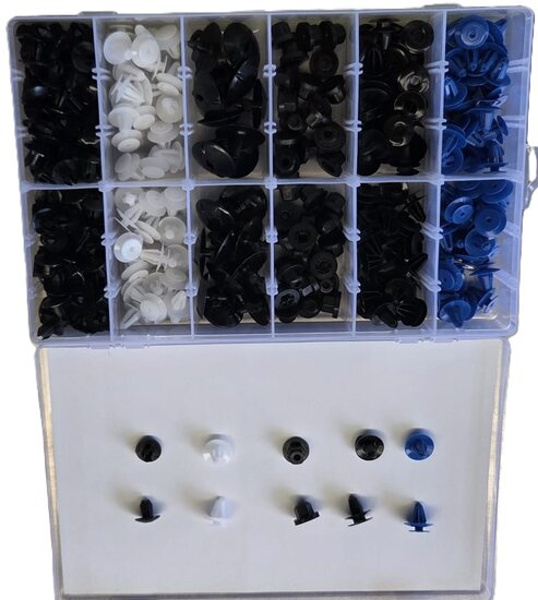 opel interieur clip set 300 delig - autoclips 300 dlg - interieurclips - kunstof bekledingclips - bevestigingsklemmen