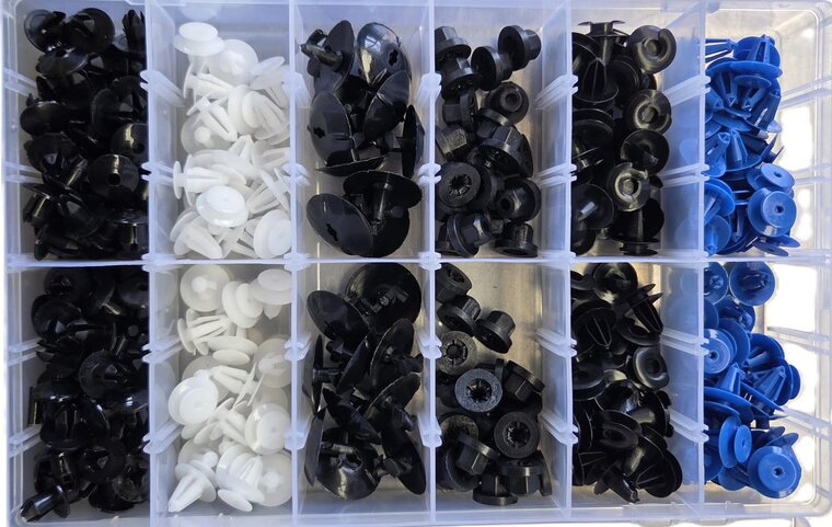 opel interieur clip set 300 delig - autoclips 300 dlg - interieurclips - kunstof bekledingclips - bevestigingsklemmen