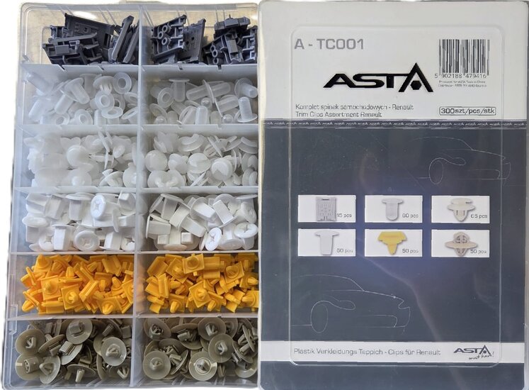 renault interieur clip set 300 delig&nbsp;- autoclips&nbsp;- bekledingclips&nbsp;- kunstof klemmen - dashboardclips&amp;#x00a
