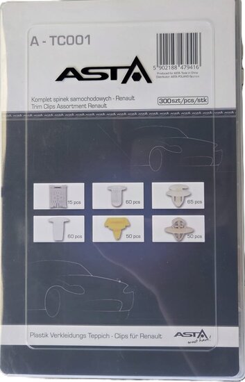 renault interieur clip set 300 delig&nbsp;- autoclips&nbsp;- bekledingclips&nbsp;- kunstof klemmen - dashboardclips&amp;#x00a
