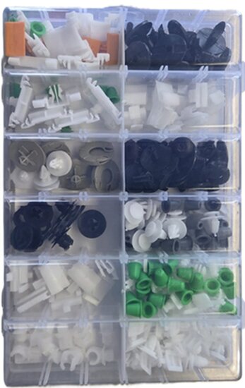 audi Interieurclip set 160 delig - autobekledingclisp&nbsp;- kunststofklemmen - trimclips - autoclips&nbsp;- drukclips