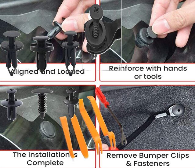 fiat autoclips assortiment 308 delig - kunstof drukkers&nbsp;- deurpaneel clips - interieurclips - trimclips