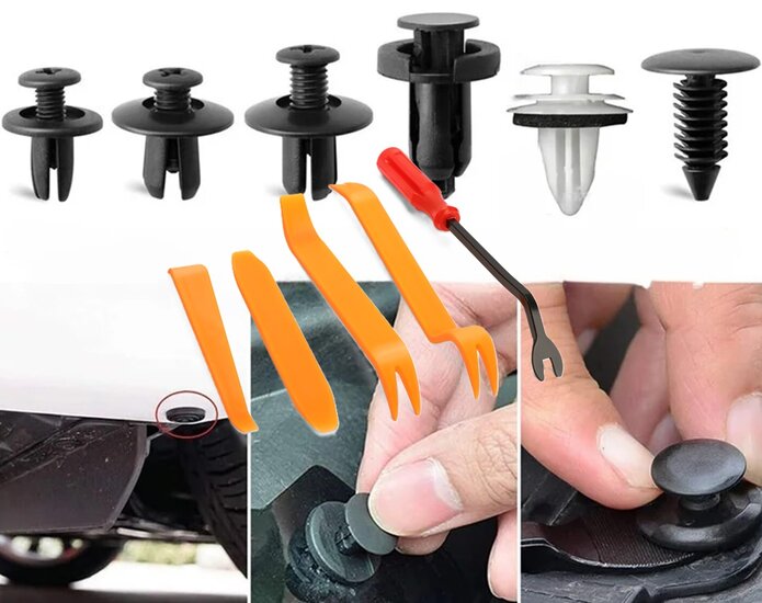 fiat autoclips assortiment 308 delig - kunstof drukkers&nbsp;- deurpaneel clips - interieurclips - trimclips