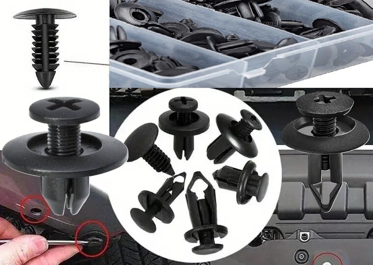 fiat autoclips assortiment 308 delig - kunstof drukkers&nbsp;- deurpaneel clips - interieurclips - trimclips
