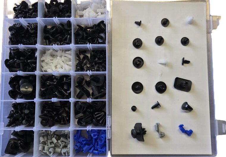 mazda autoclips assortiment 475&nbsp;delig - klemmen - deurpaneel clips - kunststof interieurclips - trim drukkers