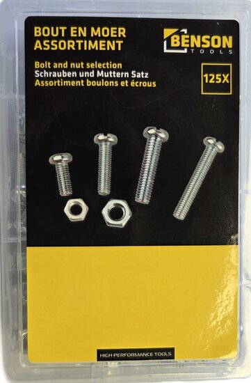 125 delige bouten en moeren assortiment met kruiskop - m5 en m6 bouten en moeren - assortimentsbakje bout en moer