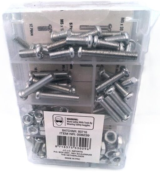 125 delige bouten en moeren assortiment met kruiskop - m5 en m6 bouten en moeren - assortimentsbakje bout en moer