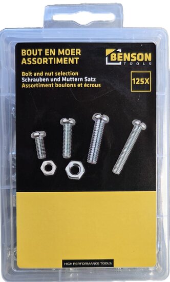 125 delige bouten en moeren assortiment met kruiskop - m5 en m6 bouten en moeren - assortimentsbakje bout en moer