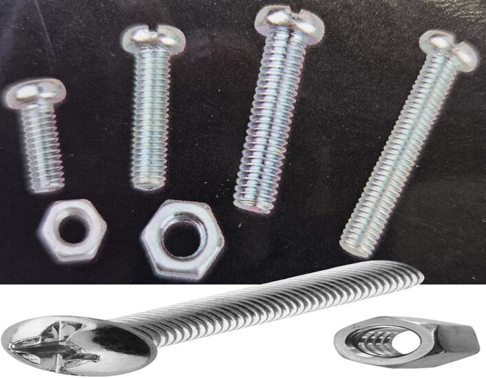 125 delige bouten en moeren assortiment met kruiskop - m5 en m6 bouten en moeren - assortimentsbakje bout en moer