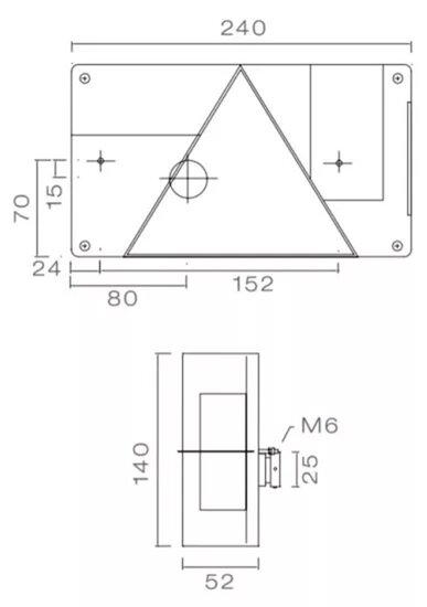 multipoint 1 achterlicht links 12 volt - achterlicht&nbsp;135x240mm met bajonet aansluiting&nbsp;-&nbsp; asp&ouml;ck aanhangerverlichting