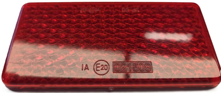 95 X 45 mm rode rechthoek plak reflector e20 keurmerk - aanhangerreflector zelfklevend wital -&nbsp; recflector rood achterka