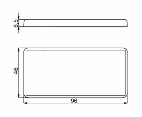 95 X 45 mm rode rechthoek plak reflect