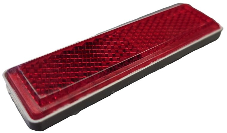 68X19 mm rode rechthoek reflector - plakreflector rood - zelfklevende reflector voor achterkant voertuig