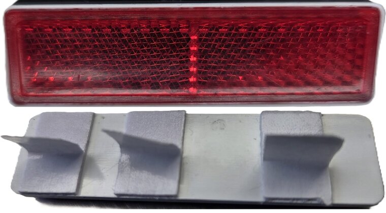 68X19 mm rode rechthoek reflector - plakreflector rood - zelfklevende reflector voor achterkant voertuig