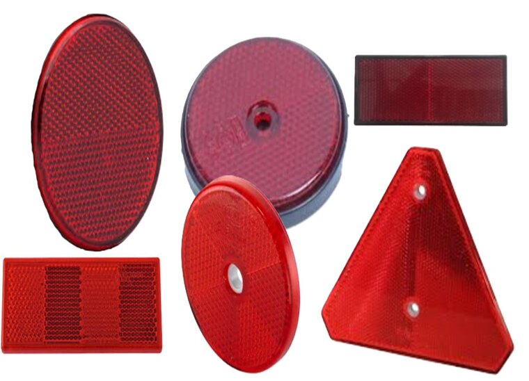 68X19 mm rode rechthoek reflector - plakreflector rood - zelfklevende reflector voor achterkant voertuig