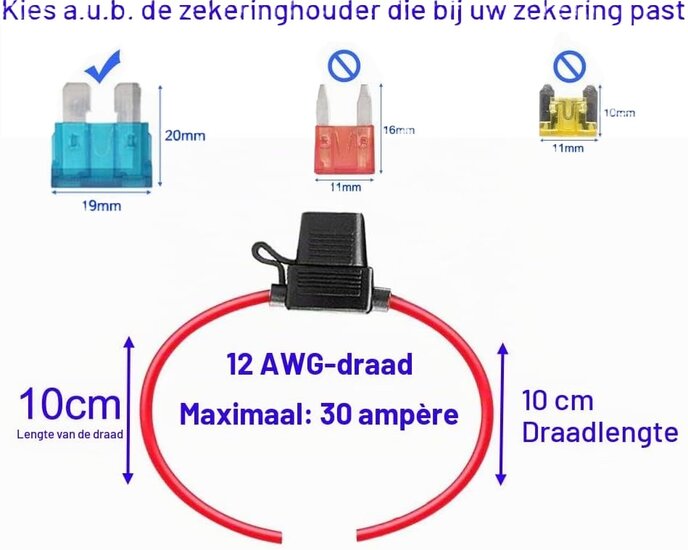 32v dc 30 ampere waterdichte zekeringhouder - zweefzekering houder inline - steekzekeringhouder - vlaksteekzeringhouder