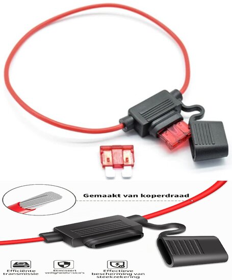 32v dc 30 ampere waterdichte zekeringhouder - zweefzekering houder inline - steekzekeringhouder - vlaksteekzeringhouder