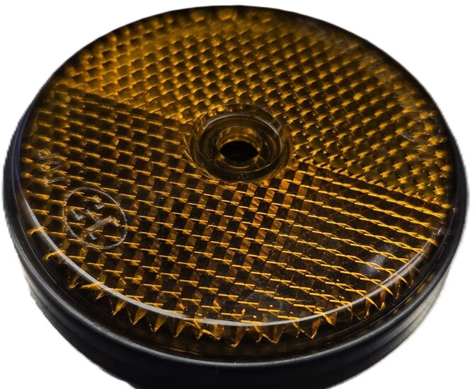 60 mm oranje / amber boutverbinding reflector e4 keurmerk&nbsp;- aanhangerreflectoren zijkant&nbsp;- reflector met schroefg