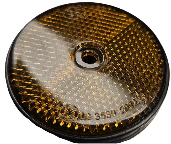 60 mm oranje / amber boutverbinding reflector e4 keurmerk&nbsp;- aanhangerreflectoren zijkant&nbsp;- reflector met schroefg