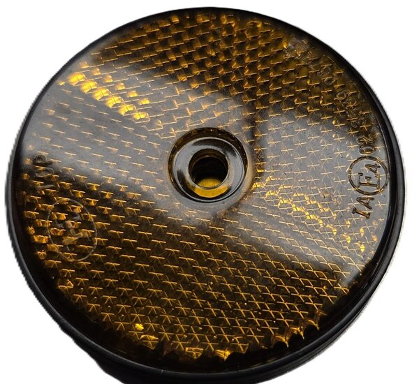 60 mm oranje / amber boutverbinding reflector e4 keurmerk&nbsp;- aanhangerreflectoren zijkant&nbsp;- reflector met schroefg